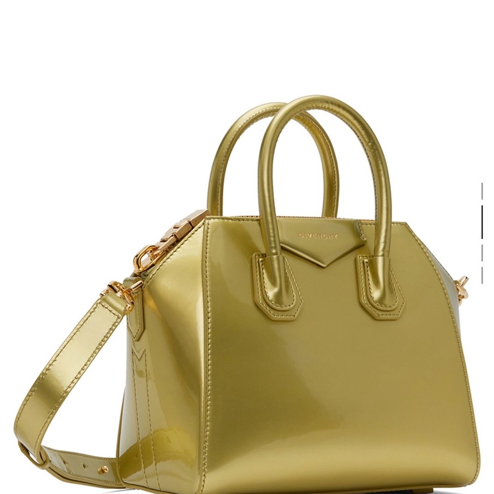 Givenchy Mini Antigona metallic green patent calfskin bag BRAND NEW W TAGS - Picture 8 of 8